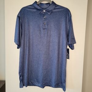 Ben Hogan Performance Polo Shirt Men’s M Blue Print Golf Moisture Wicking NWT